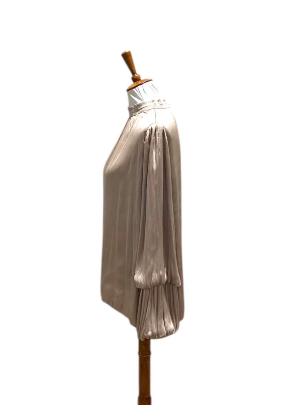 Carmen by Carmen Marc Valvo Satin Blouse Champagne Size XL Special Occasion Boho - Picture 11 of 15